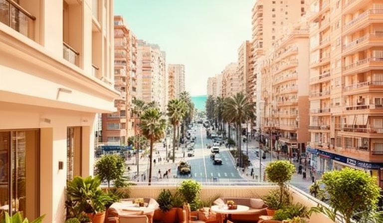 Hotel urbano del centro de Benidorm con terraza luminosa y vistas a la avenida